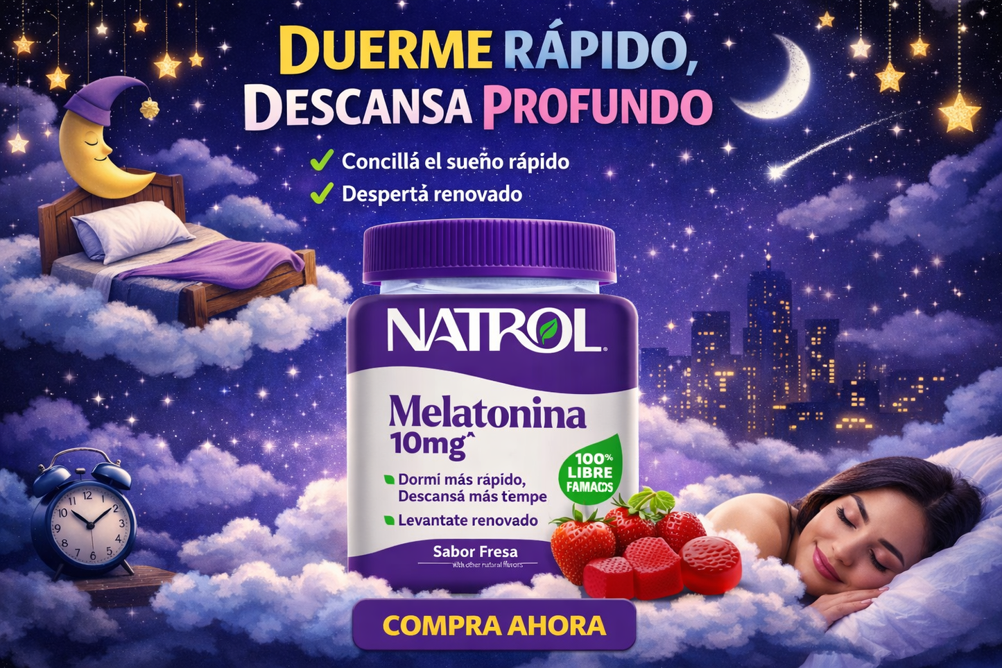 Gomitas Melatonina 10 mg – Sueño Natural 😴